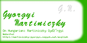 gyorgyi martiniczky business card